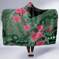 Australia Hakea Hooded Blanket Aussie Native Flowers Indigenous Art - Aussie Hoodie