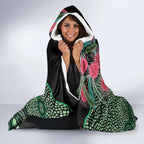 Australia Hakea Hooded Blanket Aussie Native Flowers Indigenous Art - Aussie Hoodie