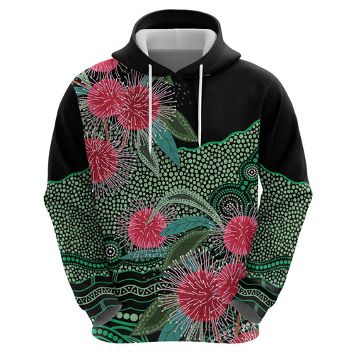 Australia Hakea Hoodie Aussie Native Flowers Indigenous Art - Aussie Hoodie