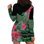 Australia Hakea Hoodie Dress Aussie Native Flowers Indigenous Art - Aussie Hoodie