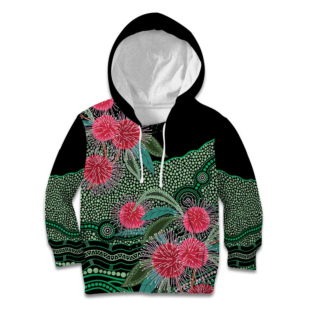 Australia Hakea Kid Hoodie Aussie Native Flowers Indigenous Art - Aussie Hoodie
