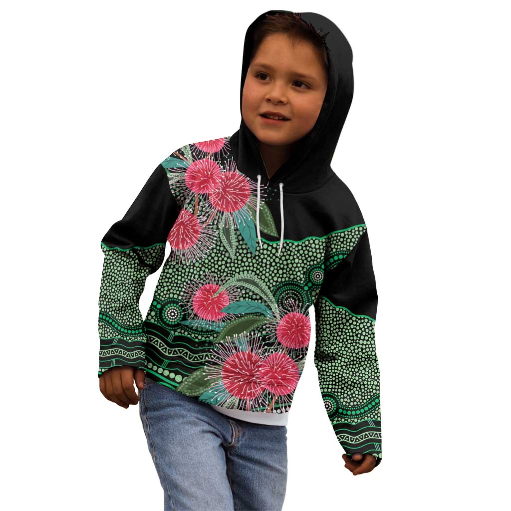 Australia Hakea Kid Hoodie Aussie Native Flowers Indigenous Art - Aussie Hoodie