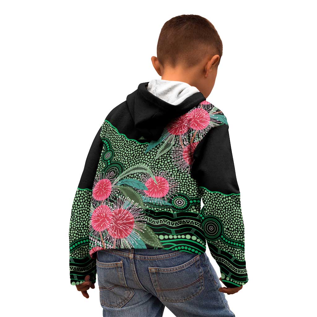 Australia Hakea Kid Hoodie Aussie Native Flowers Indigenous Art - Aussie Hoodie