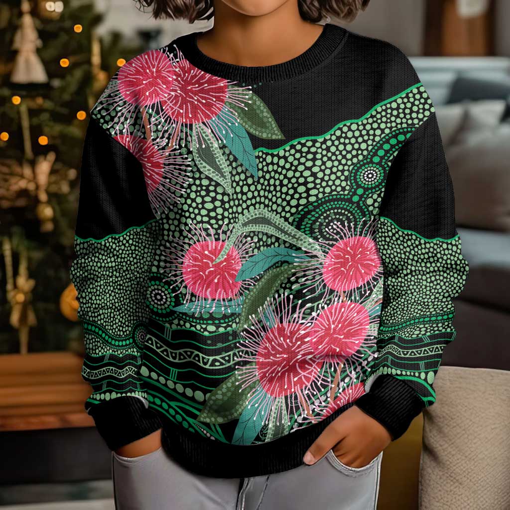 Australia Hakea Kid Ugly Christmas Sweater Aussie Native Flowers Indigenous Art - Aussie Hoodie