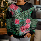 Australia Hakea Kid Ugly Christmas Sweater Aussie Native Flowers Indigenous Art - Aussie Hoodie