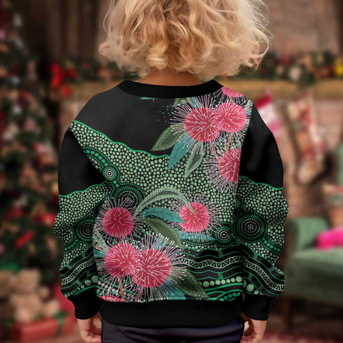 Australia Hakea Kid Ugly Christmas Sweater Aussie Native Flowers Indigenous Art - Aussie Hoodie