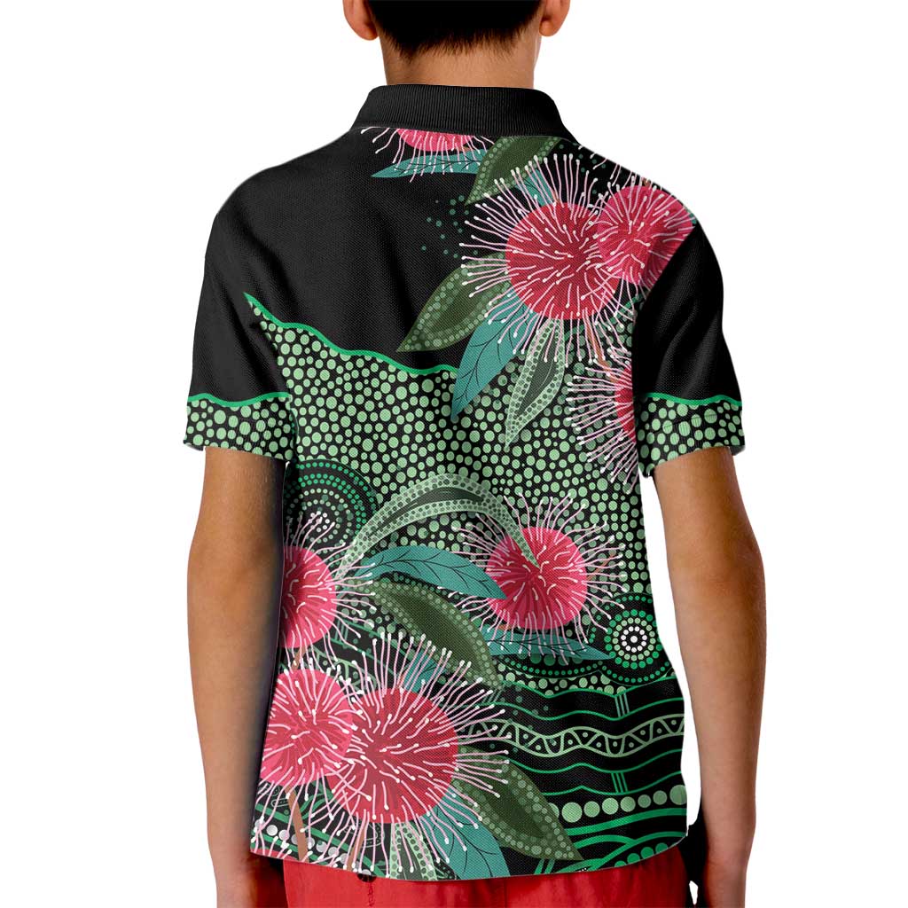 Australia Hakea Kid Polo Shirt Aussie Native Flowers Indigenous Art - Aussie Hoodie