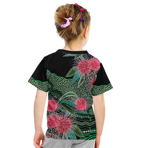 Australia Hakea Kid T Shirt Aussie Native Flowers Indigenous Art - Aussie Hoodie