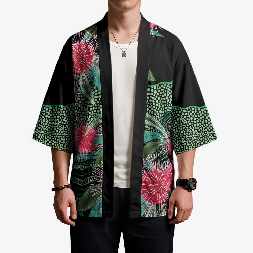 Australia Hakea Kimono Aussie Native Flowers Indigenous Art - Aussie Hoodie