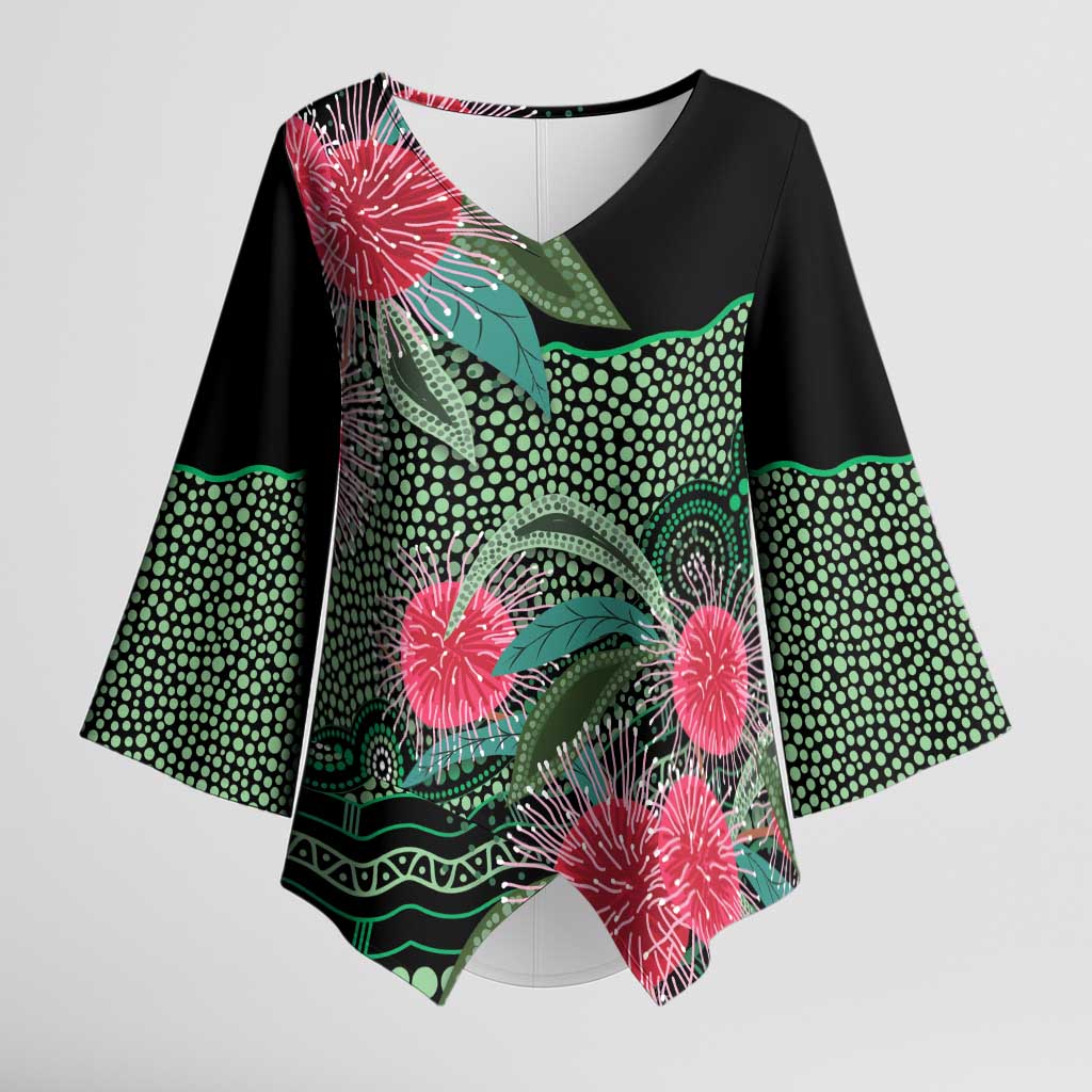 Australia Hakea Kimono Sleeve Blouse Aussie Native Flowers Indigenous Art - Aussie Hoodie