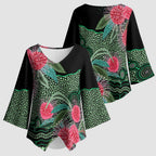 Australia Hakea Kimono Sleeve Blouse Aussie Native Flowers Indigenous Art - Aussie Hoodie