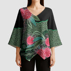 Australia Hakea Kimono Sleeve Blouse Aussie Native Flowers Indigenous Art - Aussie Hoodie