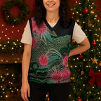 Australia Hakea Christmas Knitted V-Neck Vest Aussie Native Flowers Indigenous Art - Aussie Hoodie