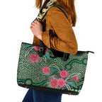 Australia Hakea Leather Tote Bag Aussie Native Flowers Indigenous Art - Aussie Hoodie