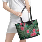 Australia Hakea Leather Tote Bag Aussie Native Flowers Indigenous Art - Aussie Hoodie