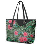Australia Hakea Leather Tote Bag Aussie Native Flowers Indigenous Art - Aussie Hoodie