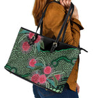Australia Hakea Leather Tote Bag Aussie Native Flowers Indigenous Art - Aussie Hoodie
