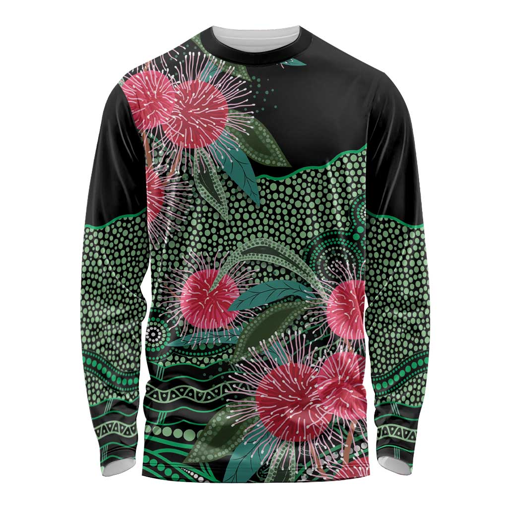 Australia Hakea Long Sleeve Shirt Aussie Native Flowers Indigenous Art - Aussie Hoodie