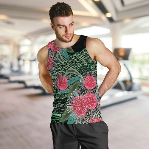 Australia Hakea Men Tank Top Aussie Native Flowers Indigenous Art - Aussie Hoodie