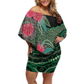 Australia Hakea Off Shoulder Short Dress Aussie Native Flowers Indigenous Art - Aussie Hoodie