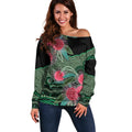 Australia Hakea Off Shoulder Sweater Aussie Native Flowers Indigenous Art - Aussie Hoodie