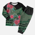 Australia Hakea Christmas Pajama Set Aussie Native Flowers Indigenous Art - Aussie Hoodie
