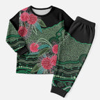 Australia Hakea Christmas Pajama Set Aussie Native Flowers Indigenous Art - Aussie Hoodie
