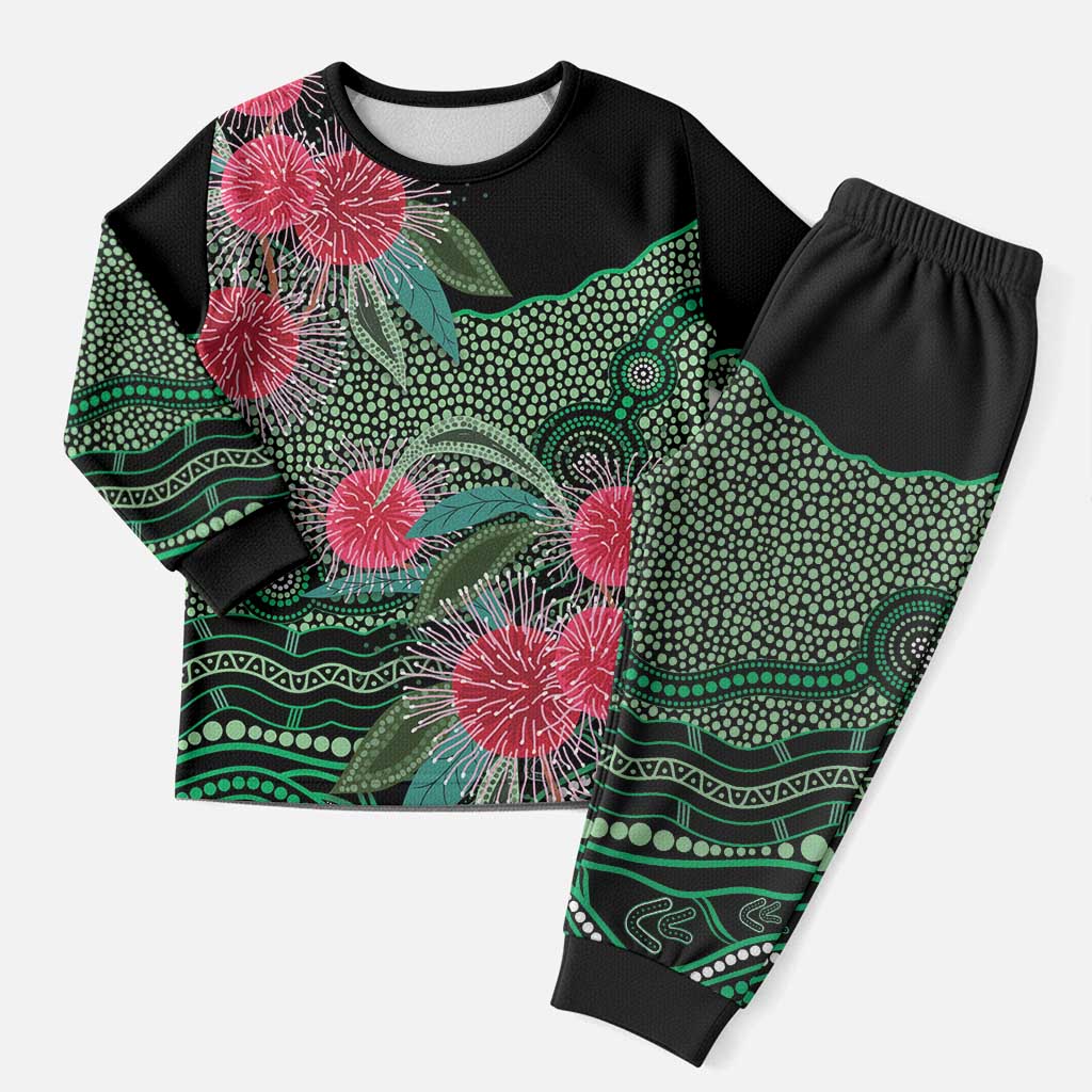 Australia Hakea Christmas Pajama Set Aussie Native Flowers Indigenous Art - Aussie Hoodie