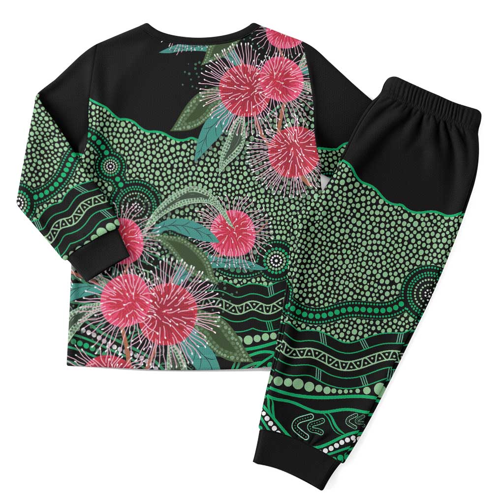 Australia Hakea Christmas Pajama Set Aussie Native Flowers Indigenous Art - Aussie Hoodie