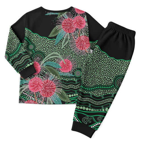 Australia Hakea Christmas Pajama Set Aussie Native Flowers Indigenous Art - Aussie Hoodie