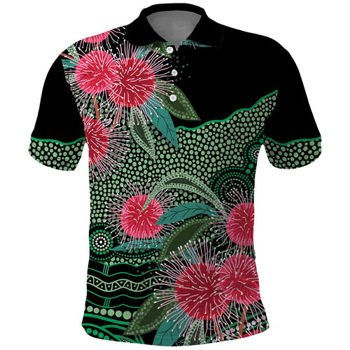 Australia Hakea Polo Shirt Aussie Native Flowers Indigenous Art - Aussie Hoodie