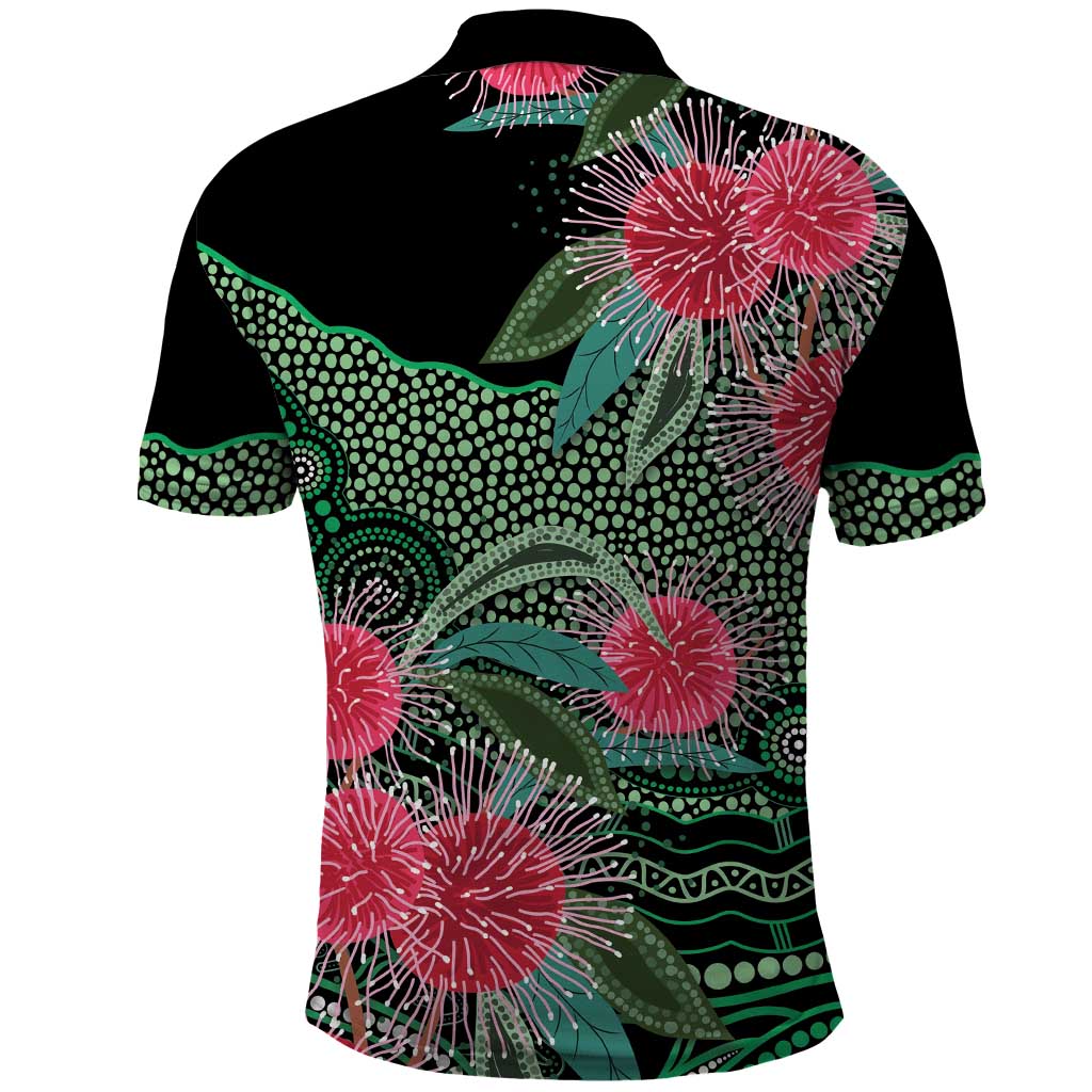 Australia Hakea Polo Shirt Aussie Native Flowers Indigenous Art - Aussie Hoodie