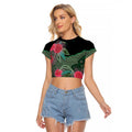 Australia Hakea Raglan Cropped T Shirt Aussie Native Flowers Indigenous Art - Aussie Hoodie