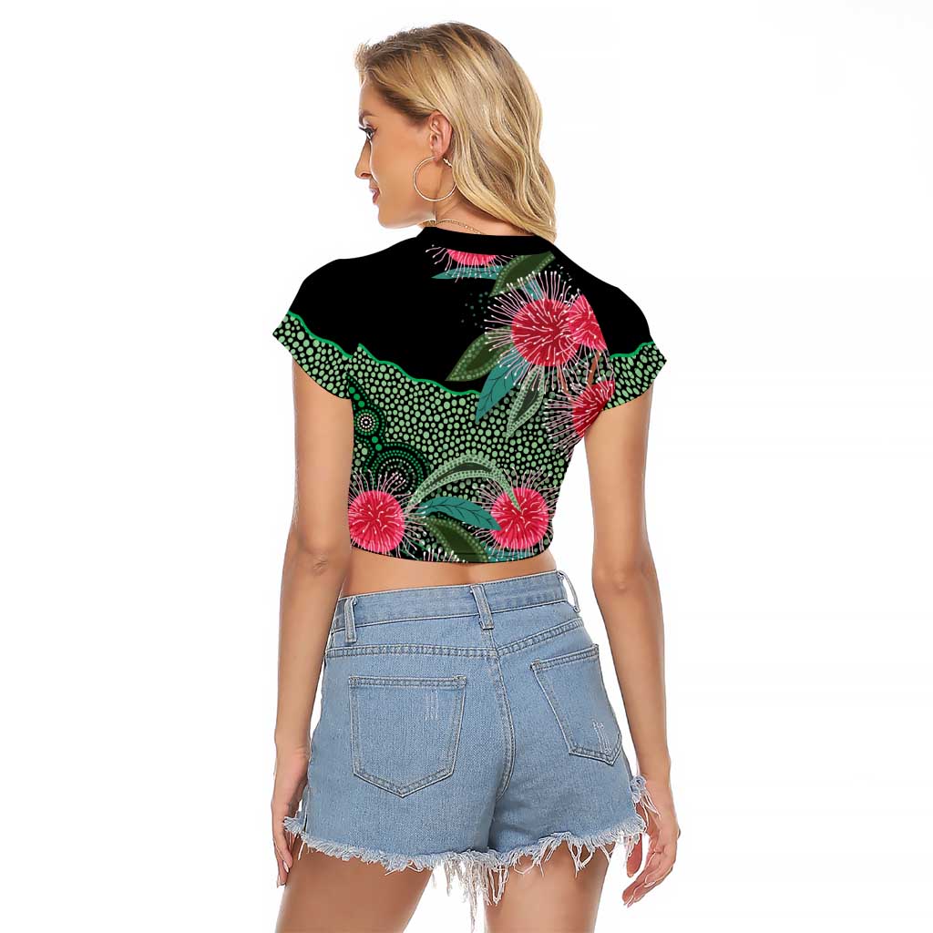 Australia Hakea Raglan Cropped T Shirt Aussie Native Flowers Indigenous Art - Aussie Hoodie