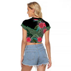 Australia Hakea Raglan Cropped T Shirt Aussie Native Flowers Indigenous Art - Aussie Hoodie