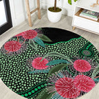 Australia Hakea Round Carpet Aussie Native Flowers Indigenous Art - Aussie Hoodie