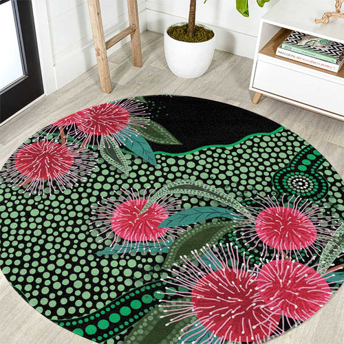 Australia Hakea Round Carpet Aussie Native Flowers Indigenous Art - Aussie Hoodie