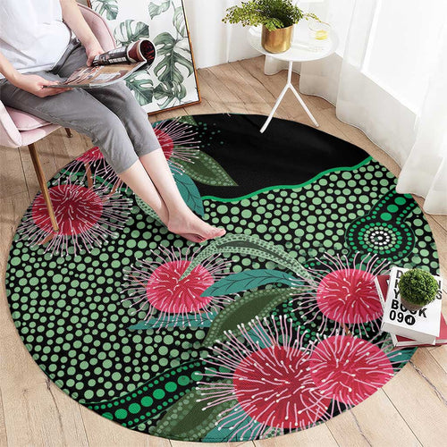 Australia Hakea Round Carpet Aussie Native Flowers Indigenous Art - Aussie Hoodie