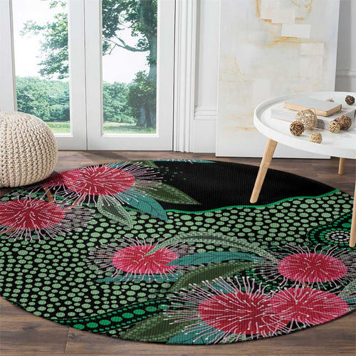Australia Hakea Round Carpet Aussie Native Flowers Indigenous Art - Aussie Hoodie