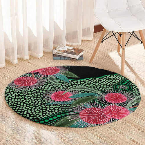 Australia Hakea Round Carpet Aussie Native Flowers Indigenous Art - Aussie Hoodie