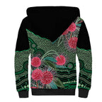 Australia Hakea Sherpa Hoodie Aussie Native Flowers Indigenous Art - Aussie Hoodie