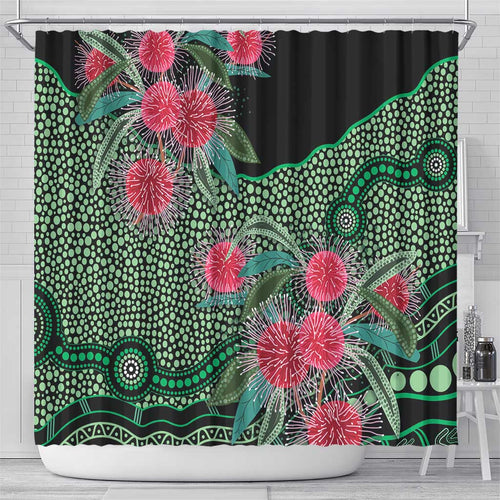Australia Hakea Shower Curtain Aussie Native Flowers Indigenous Art - Aussie Hoodie