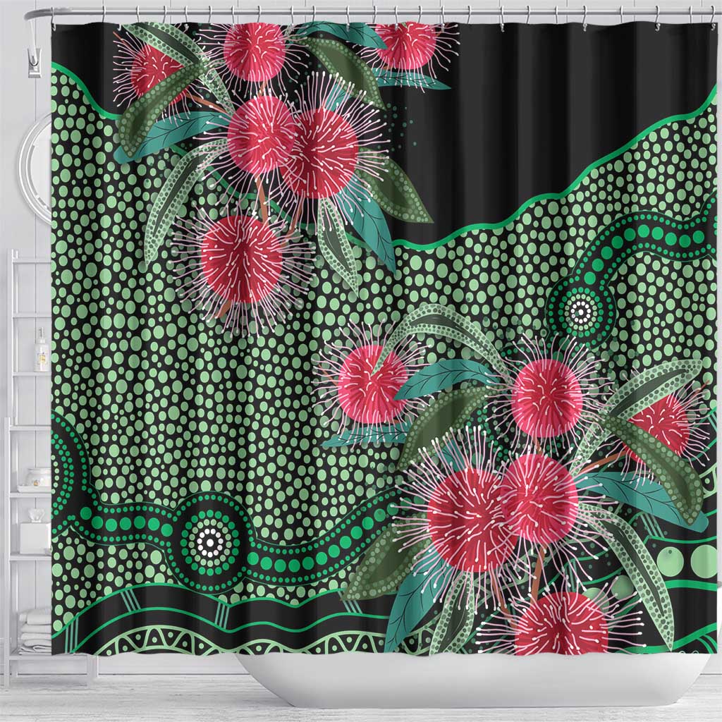 Australia Hakea Shower Curtain Aussie Native Flowers Indigenous Art - Aussie Hoodie