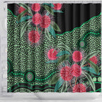 Australia Hakea Shower Curtain Aussie Native Flowers Indigenous Art - Aussie Hoodie
