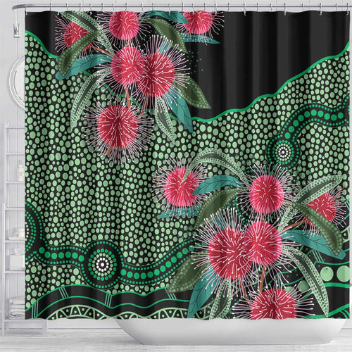 Australia Hakea Shower Curtain Aussie Native Flowers Indigenous Art - Aussie Hoodie