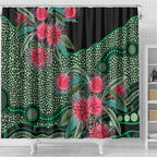 Australia Hakea Shower Curtain Aussie Native Flowers Indigenous Art - Aussie Hoodie