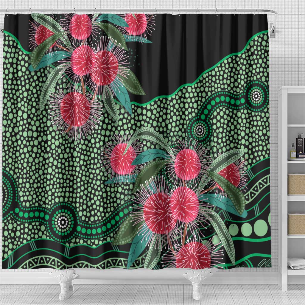 Australia Hakea Shower Curtain Aussie Native Flowers Indigenous Art - Aussie Hoodie