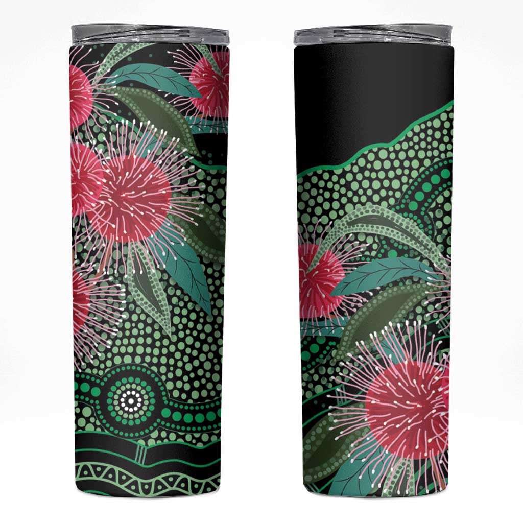 Australia Hakea Skinny Tumbler Aussie Native Flowers Indigenous Art - Aussie Hoodie