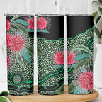 Australia Hakea Skinny Tumbler Aussie Native Flowers Indigenous Art - Aussie Hoodie