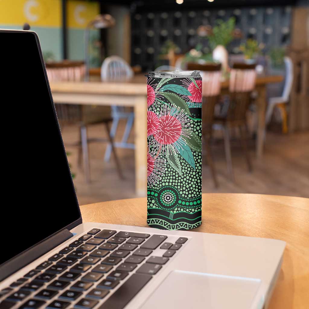 Australia Hakea Skinny Tumbler Aussie Native Flowers Indigenous Art - Aussie Hoodie